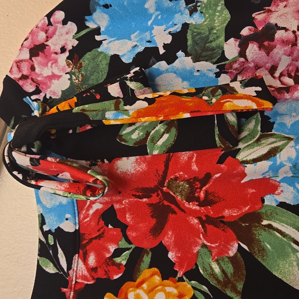 New York & Company Black Floral Dress